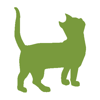 cat Simple green logo drawing of a cat.