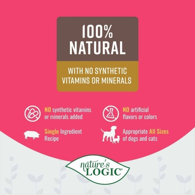 Nature's Logic pet food packaging showing 