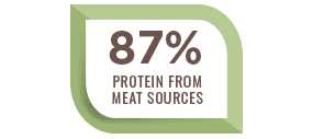 Select Nature's Logic dry pet food contains 87% Protein from high quality natural meat sources icon.