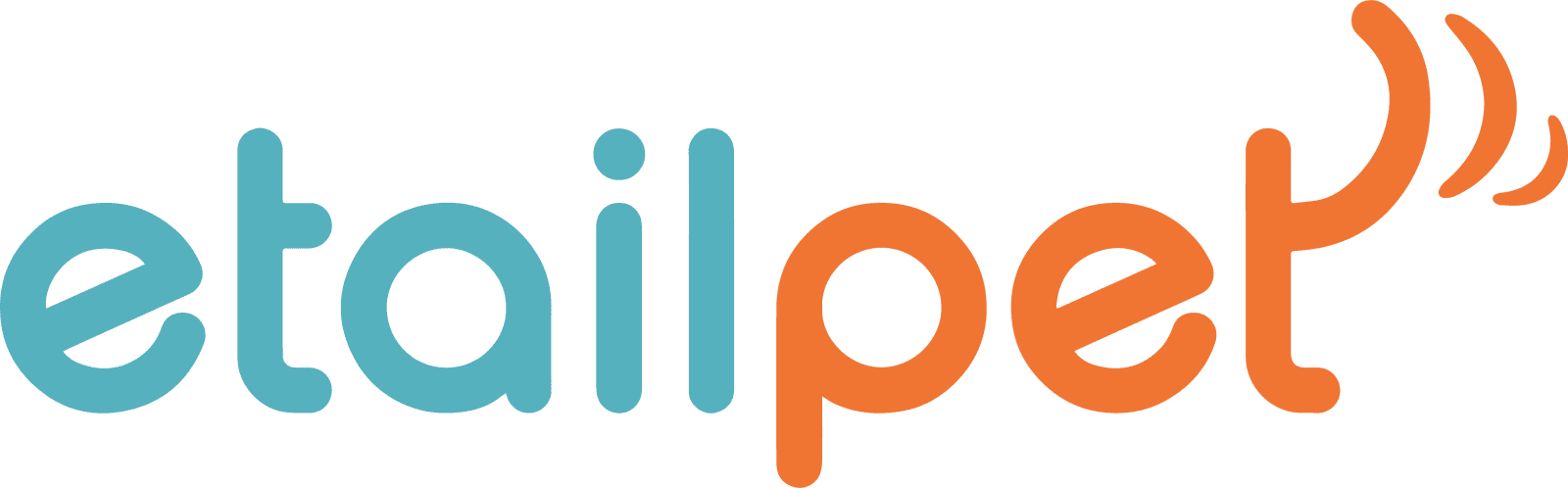 Etail_pet Logo etalpet logo in blue and orange with three curved orange lines on the right.