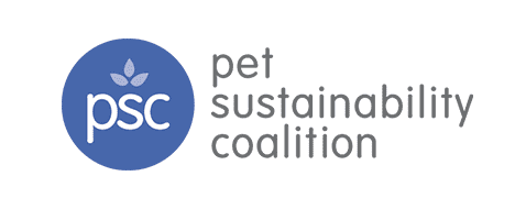 psc Pet Sustainability Coalition logo featuring a blue circle with “psc” and a leaf, beside the words “pet sustainability coalition.”