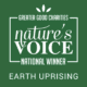 Nature's Voice: National Winner. Earth Uprising logo on a green background with a white border.