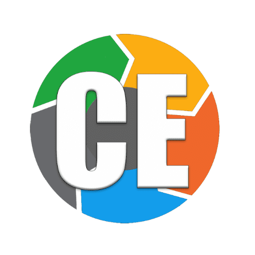 ce-logo Colorful circular logo with the white letters CE in the center, divided into colored segments.