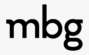 Unknown-1 Logo featuring bold black lowercase letters mbg on a white background.