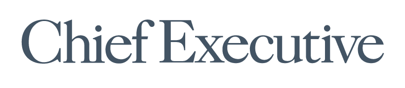 logo_8202 The words Chief Executive in a serif font on a green background.