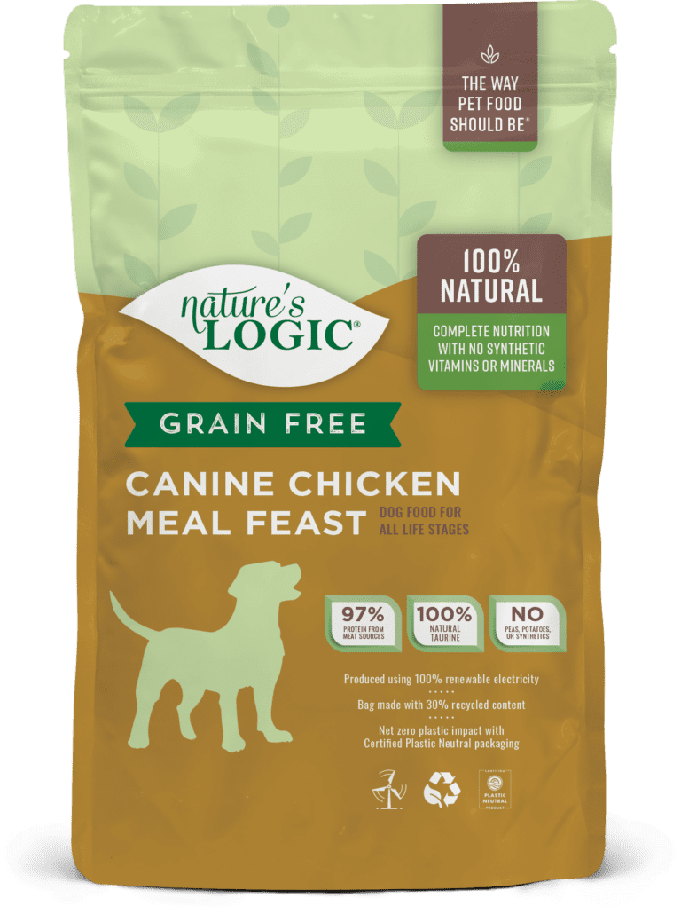 Nature's Logic Canine Grain Free Chicken Meal Feast bag Nature's Logic Grain Free Canine Chicken Meal Feast dry dog food kibble