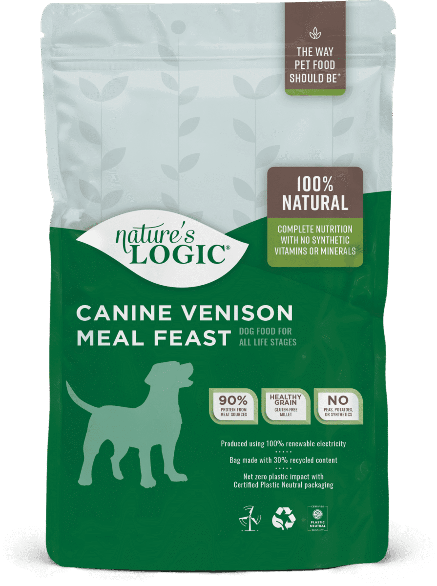 canine4-4-VENISON Nature's Logic Canine Venison Meal Feast dry dog food kibble.