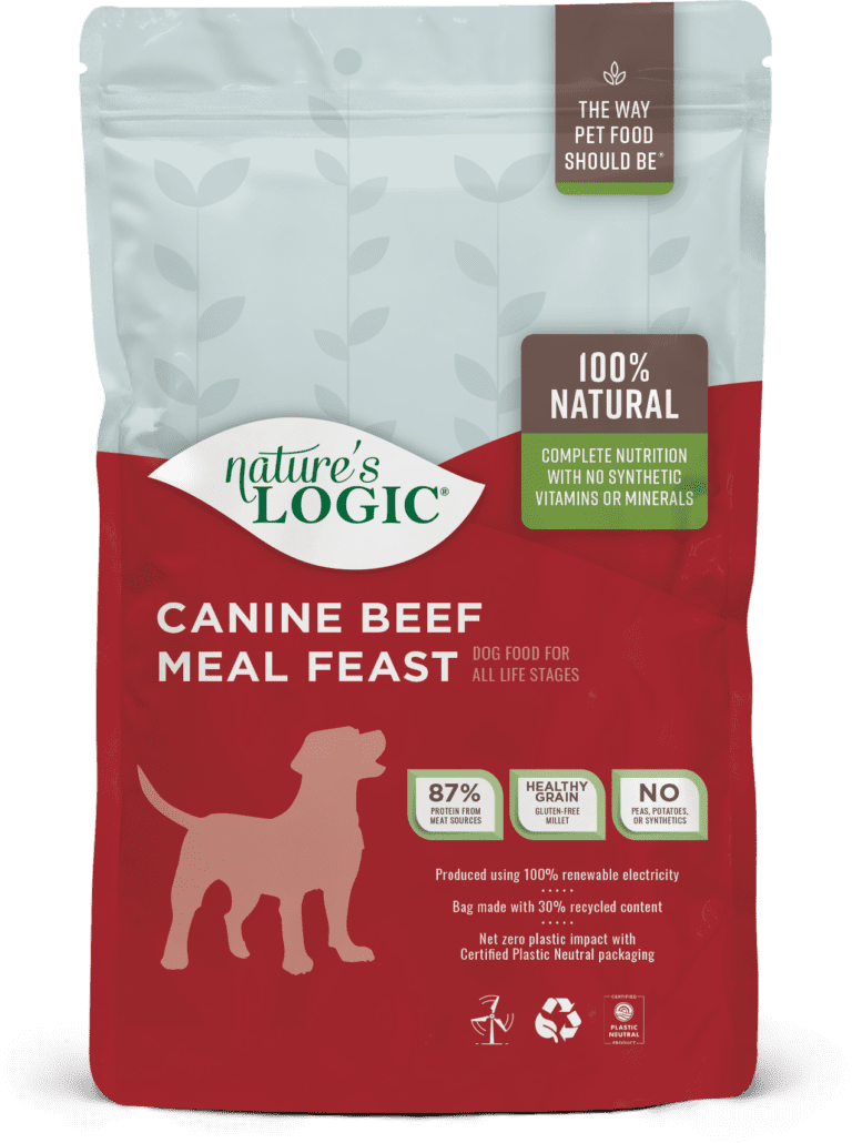 Nature's Logic Canine Beef Meal Feast bag Nature's Logic Canine Grain Free Beef Meal Feast bag of dry dog food kibble