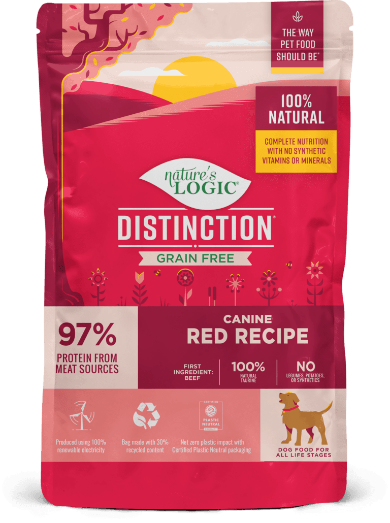 NL Distinction GF Red Frt 4.4lb 2023 DK Nature's Logic Distinction Grain Free Red Recipe bag.