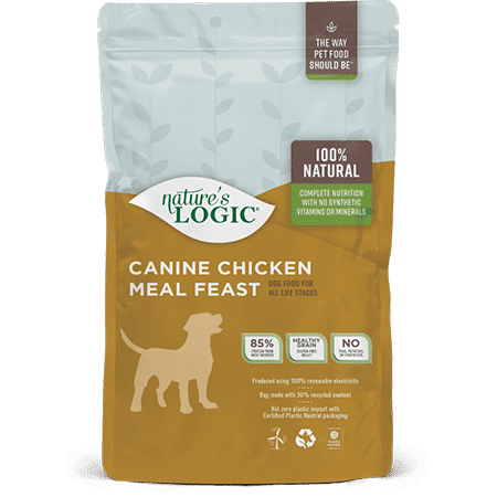 Nature's Logic Canine Chicken Meal Feast: 100% natural, 85% animal protein, healthy grains, no peas, potatoes, or synthetics.
