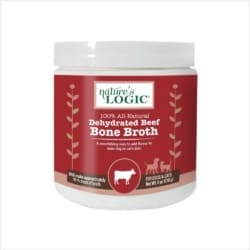 Nature’s Logic Beef Bone Broth container; 72 cups yield, for dogs & cats, 6 oz.