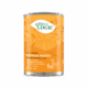 Orange can labeled Nature's Logic Pumpkin Purée with pumpkin graphics and dog and cat silhouettes, a natural supplement for dogs and cats.