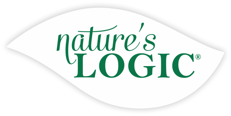 Nature's Logic logo on a white leaf-shaped background.
