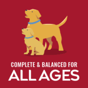 2d_PURE_A+_All_Ages_220x220x2 Logo featuring a golden retriever standing beside the words ALL AGES.